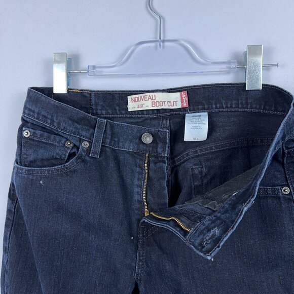 Levis 515 Nouveau Bootcut Jeans Womens Size 10 Long Mid Rise Dark Wash Blue - Picture 5 of 12